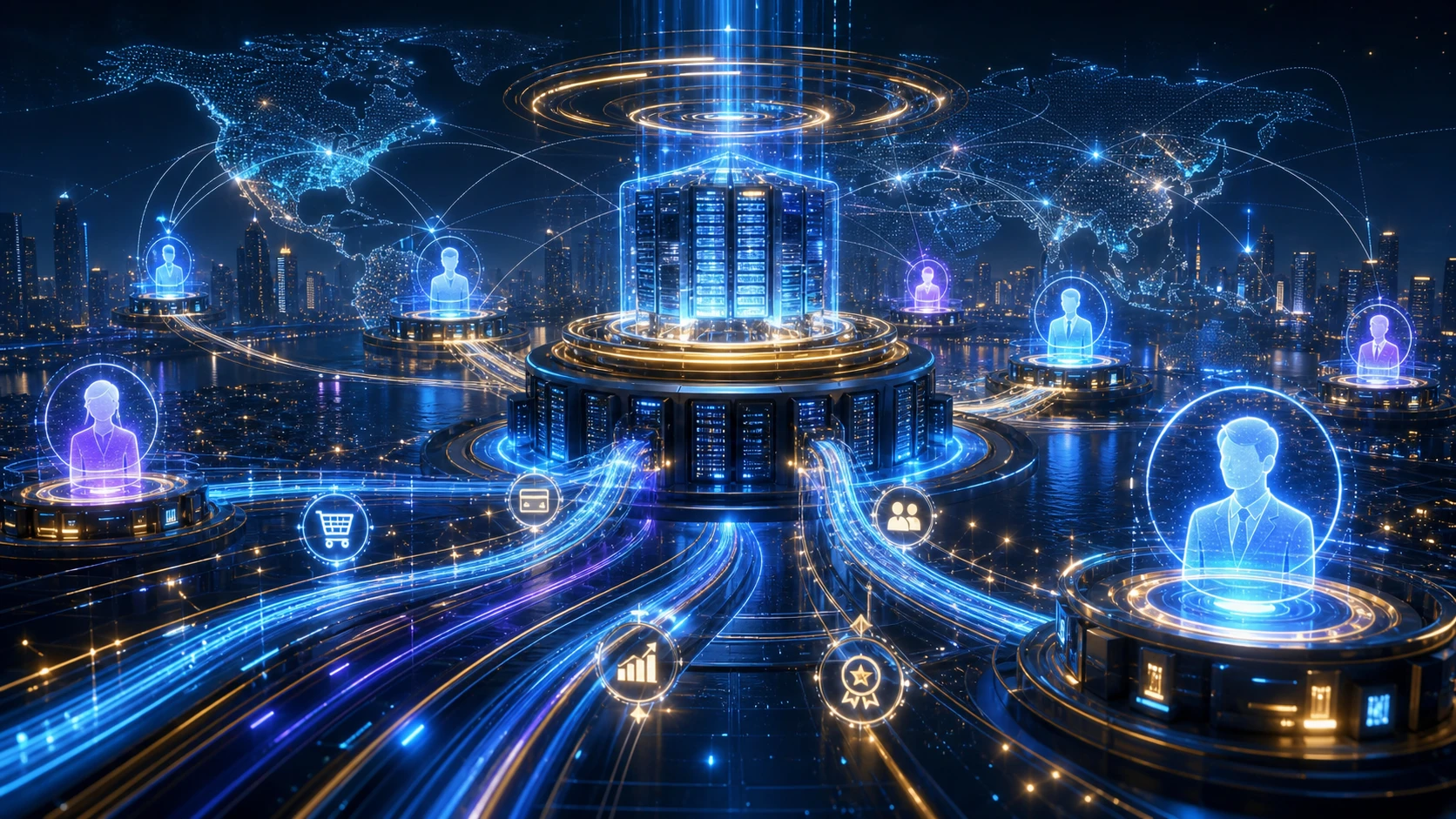 Global MLM network connected to a digital platform operating through the night